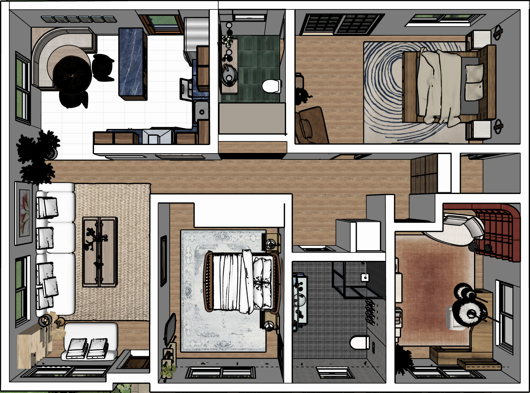 SketchUp floor plan model, 925 Camino Lindo