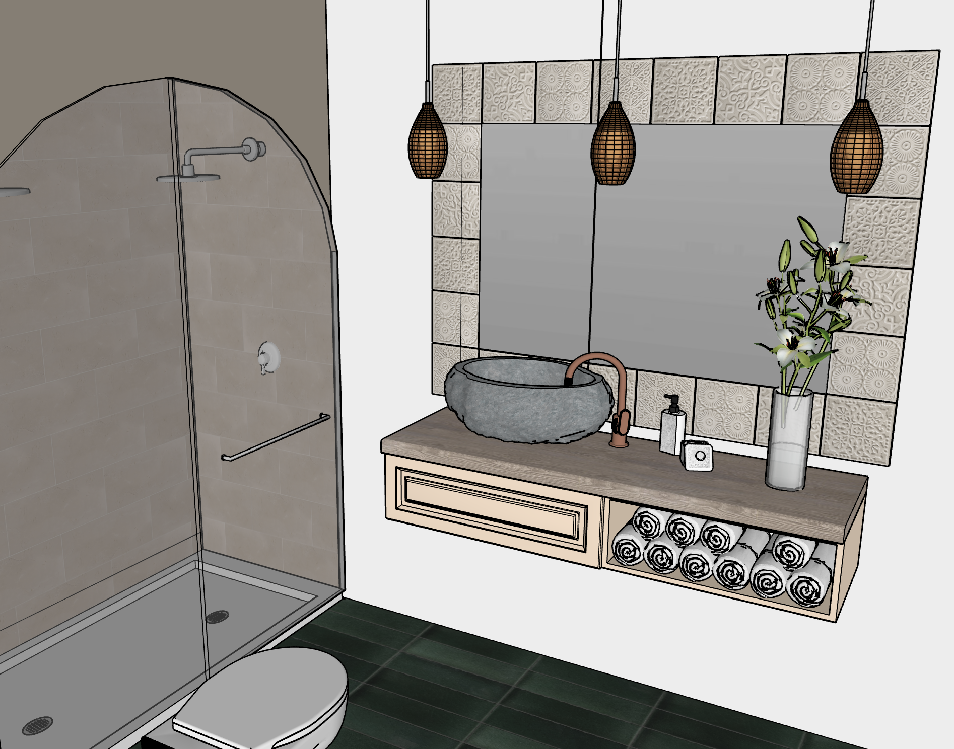 SketchUp model, 925 Camino Lindo