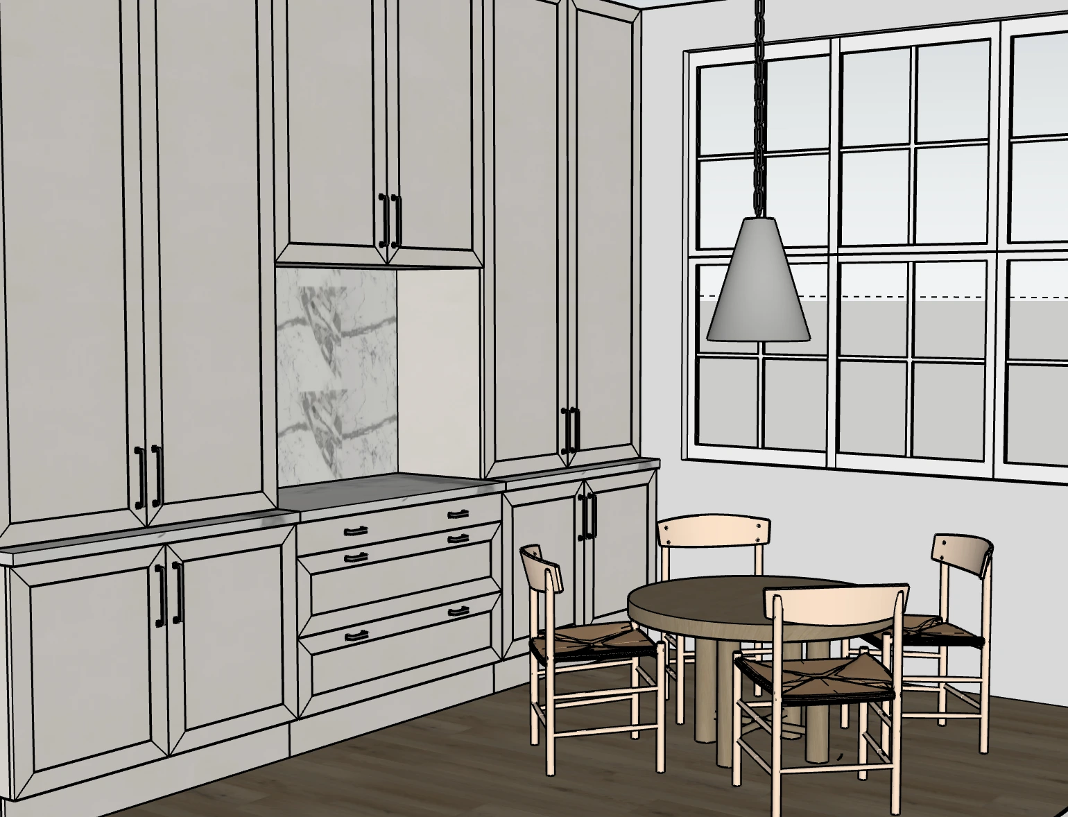 Westward Atelier kitchen remodel, SketchUp model